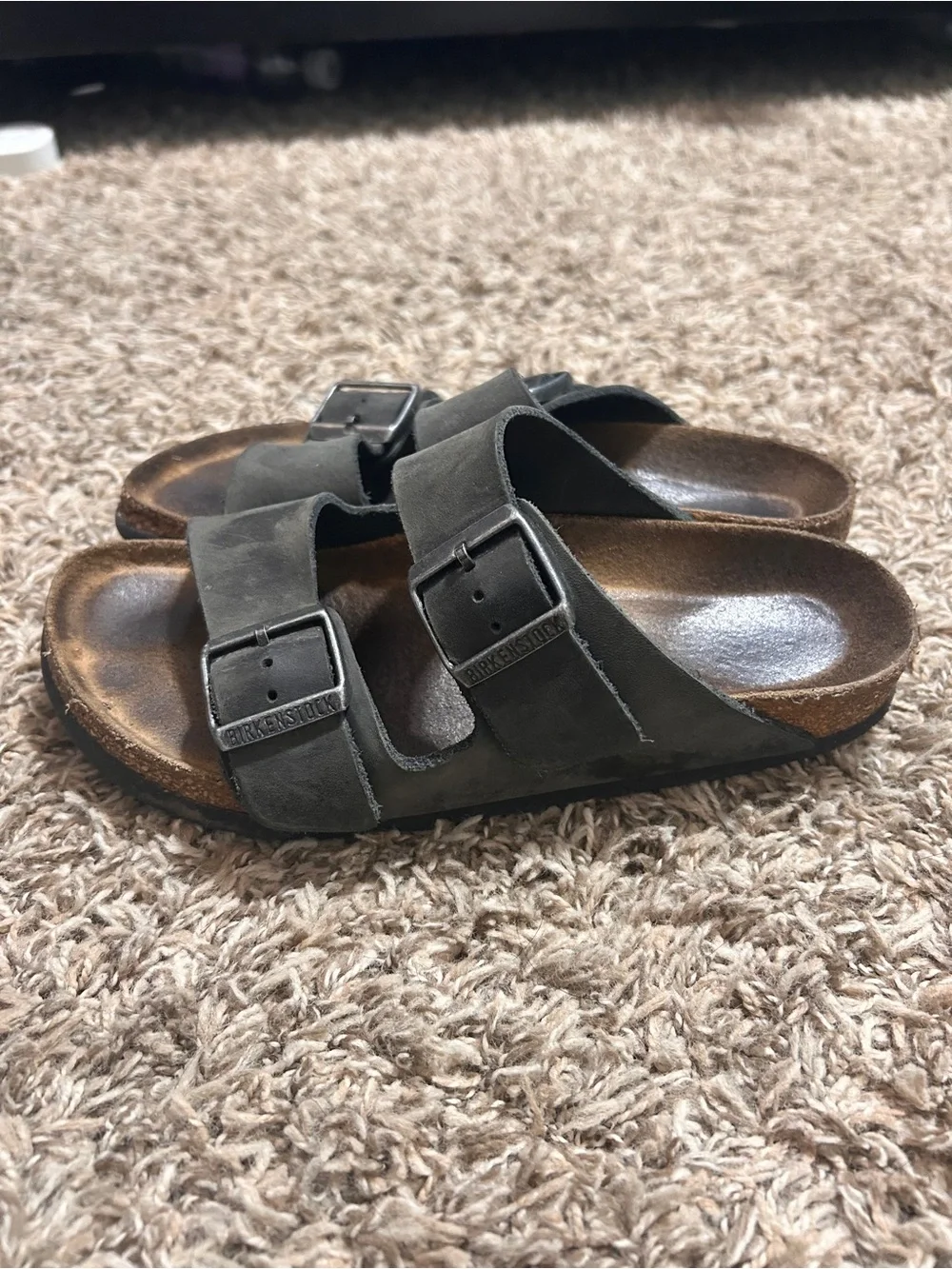 Birkenstock Men’s Double Strap Sandals in Dark Brown/Black